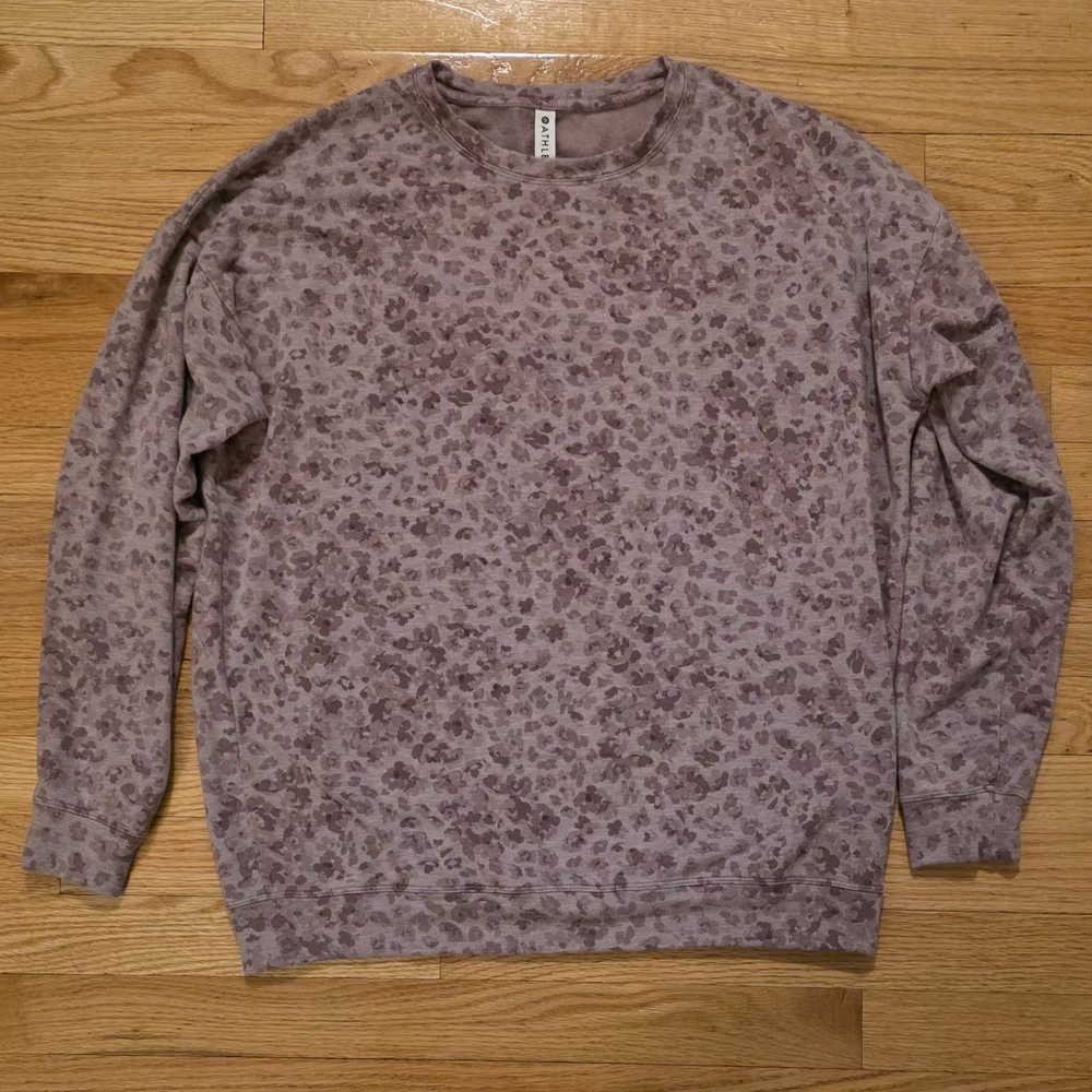 Athleta Women's M Purple Floral Studio To Street Crewneck Sweatshirt
